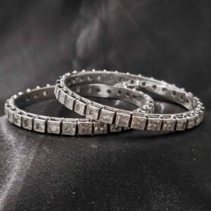 RajShine Square Cut Pure Silver Bangle