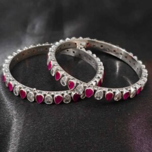 Rose Raindrop Pure Silver Bangle