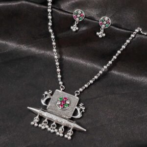 Cultural Radiance Silver Pendant Set