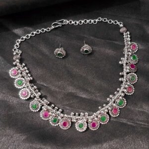 Royal Duo Antique Silver Necklace Set