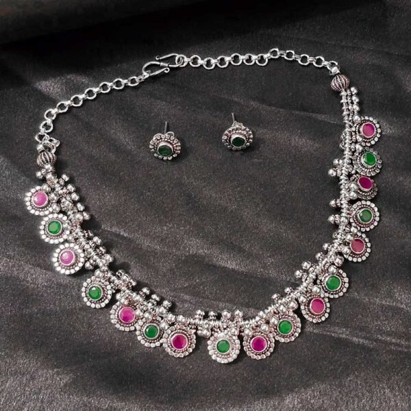Royal Duo Antique Silver Necklace Set