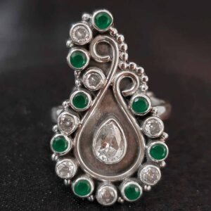Heer Heritage Paisley Silver Ring