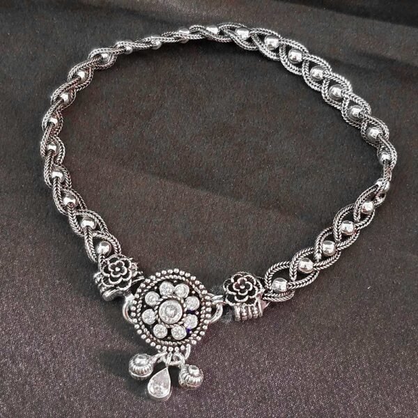 Rajvanshi 925 Silver Antique Anklet - Image 2