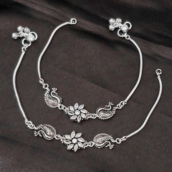 Mayuri 925 Silver Peacock Anklet