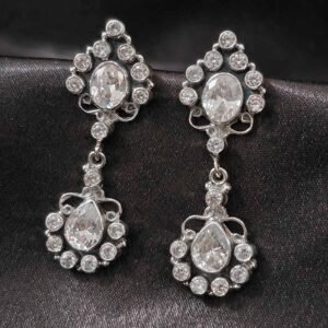 Crystal Radiance Drop Silver Earrings