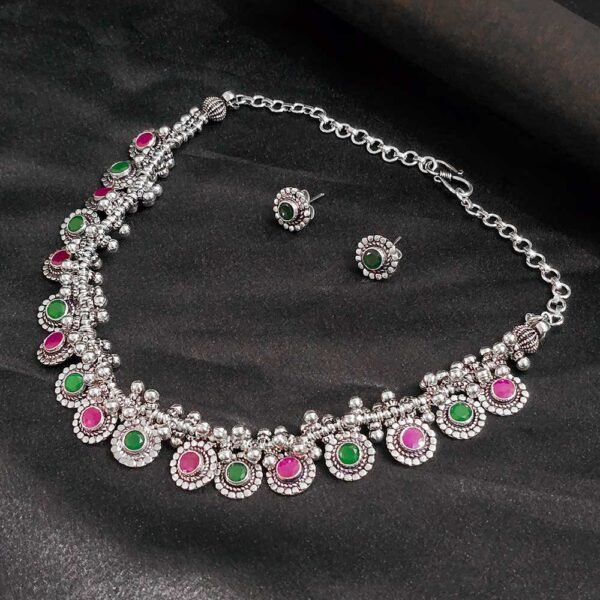 Royal Duo Antique Silver Necklace Set - Image 2