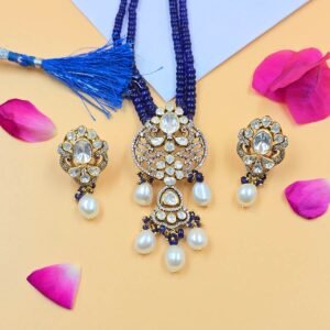 Blue Royal Moissanite Pendant Set