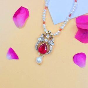 Royal Ruby Peacock Moissanite Pendant