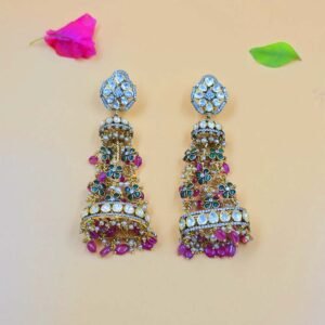 Floral Beautiful Moissanite Jhumkas