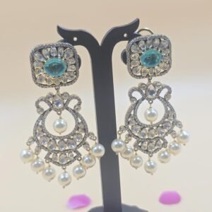 Antique Moissanite Chandbali Earrings