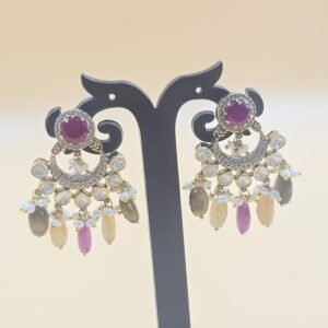 Royal Moissanite Chandbali Earrings