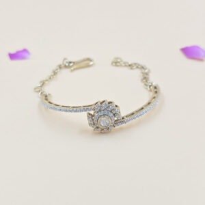 Crystal Flower Moissanite Bracelet