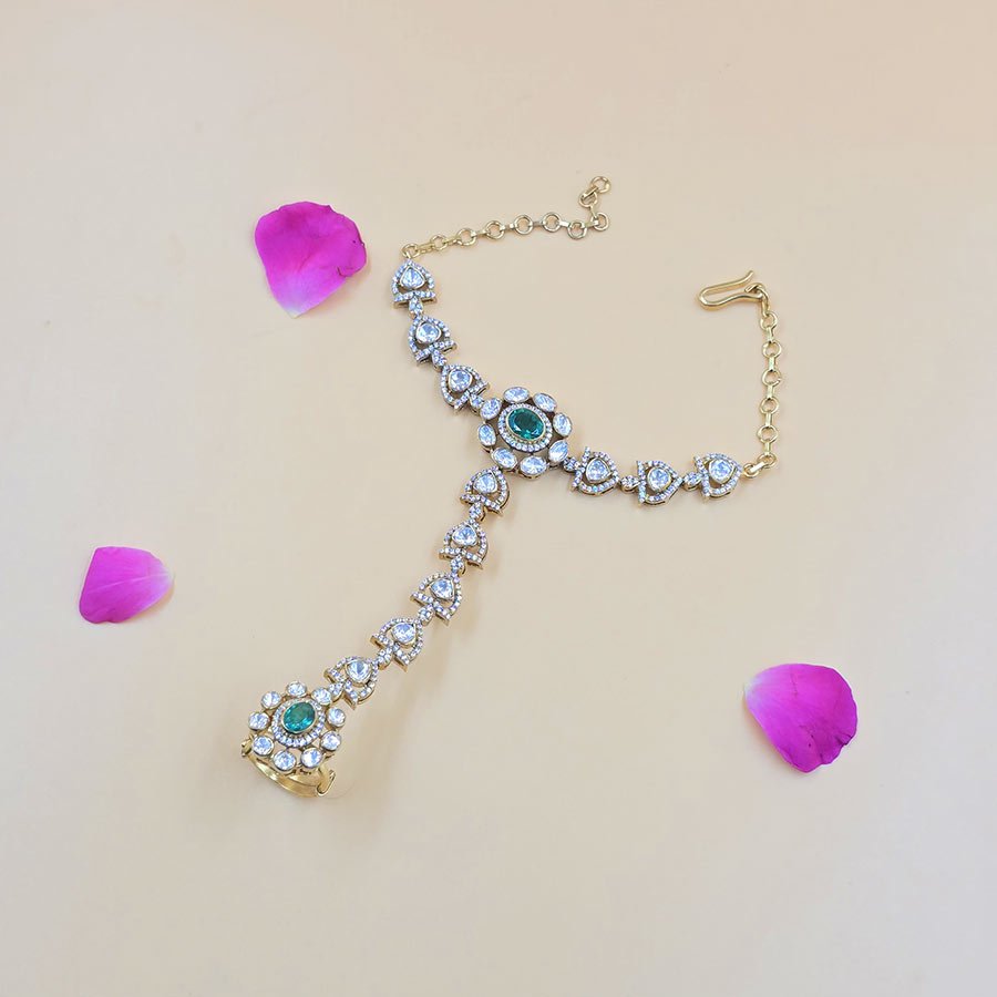 Royal Spark Moissanite Hathphool Bracelet