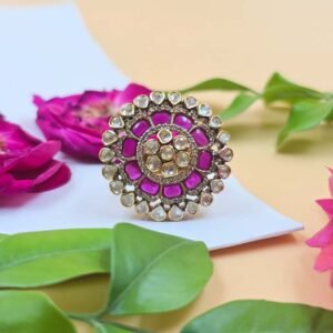 Shining Pink Moissanite Ring